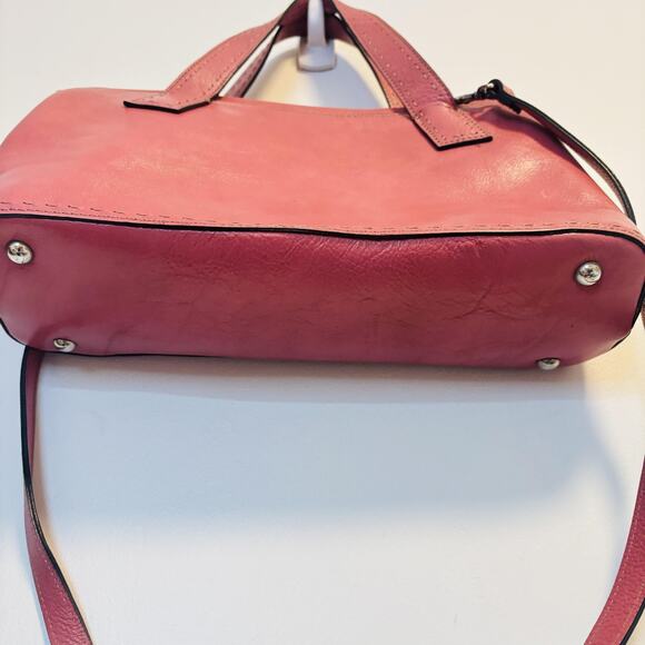 Fossil Bag Womens Pink Leather Y2K Top Handle Medium Crossbody Purse Handbag - Picture 8 of 11